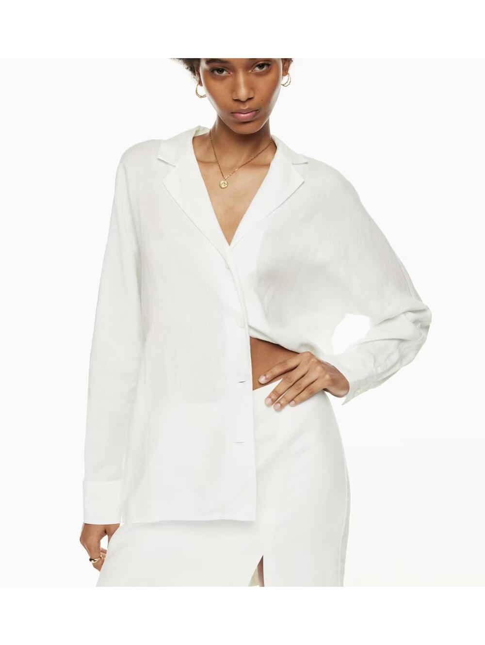 NWT Aritzia Wilfred Freeform Shirt - white Linen 2xs xxs